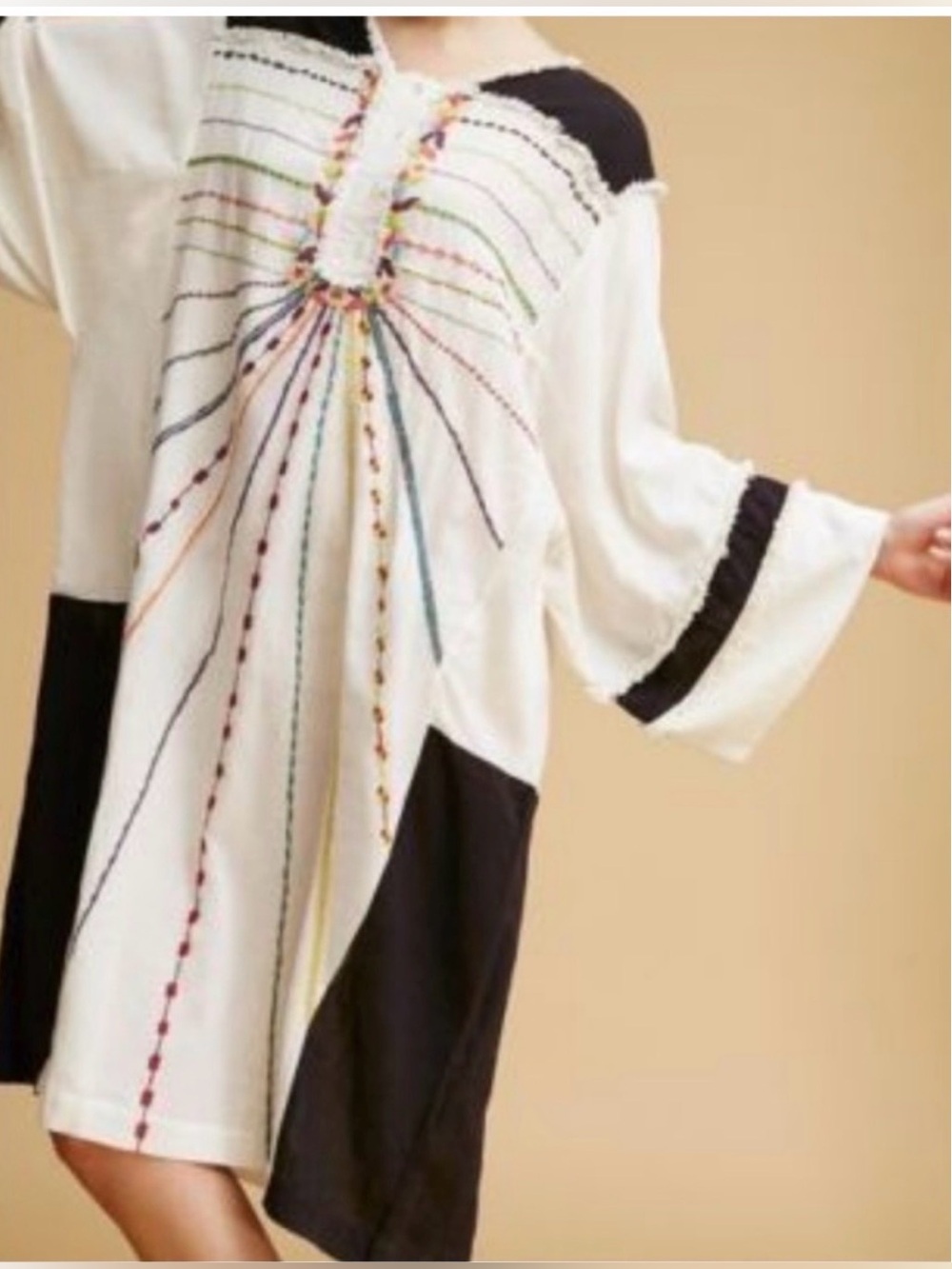 Antik Batik embroidered caftan. Free size.